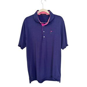 Greyson golf polo shirt‎ size M black and purple stripe outdoors tennis